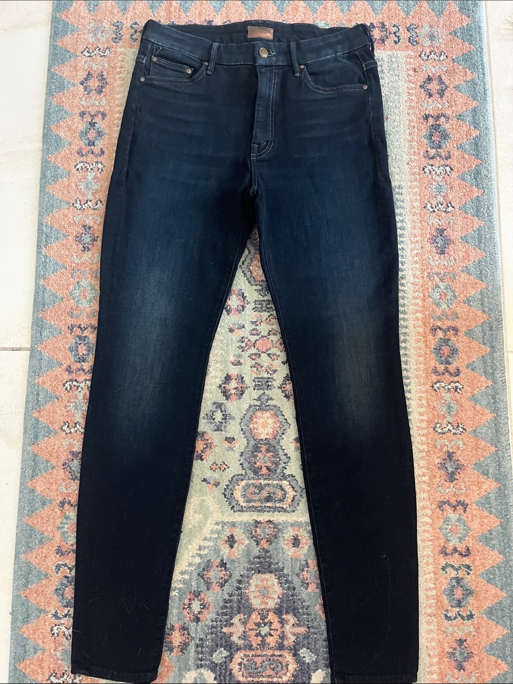 MOTHER High Waisted Looker Dark Blue Jeans - Picture 2 of 7